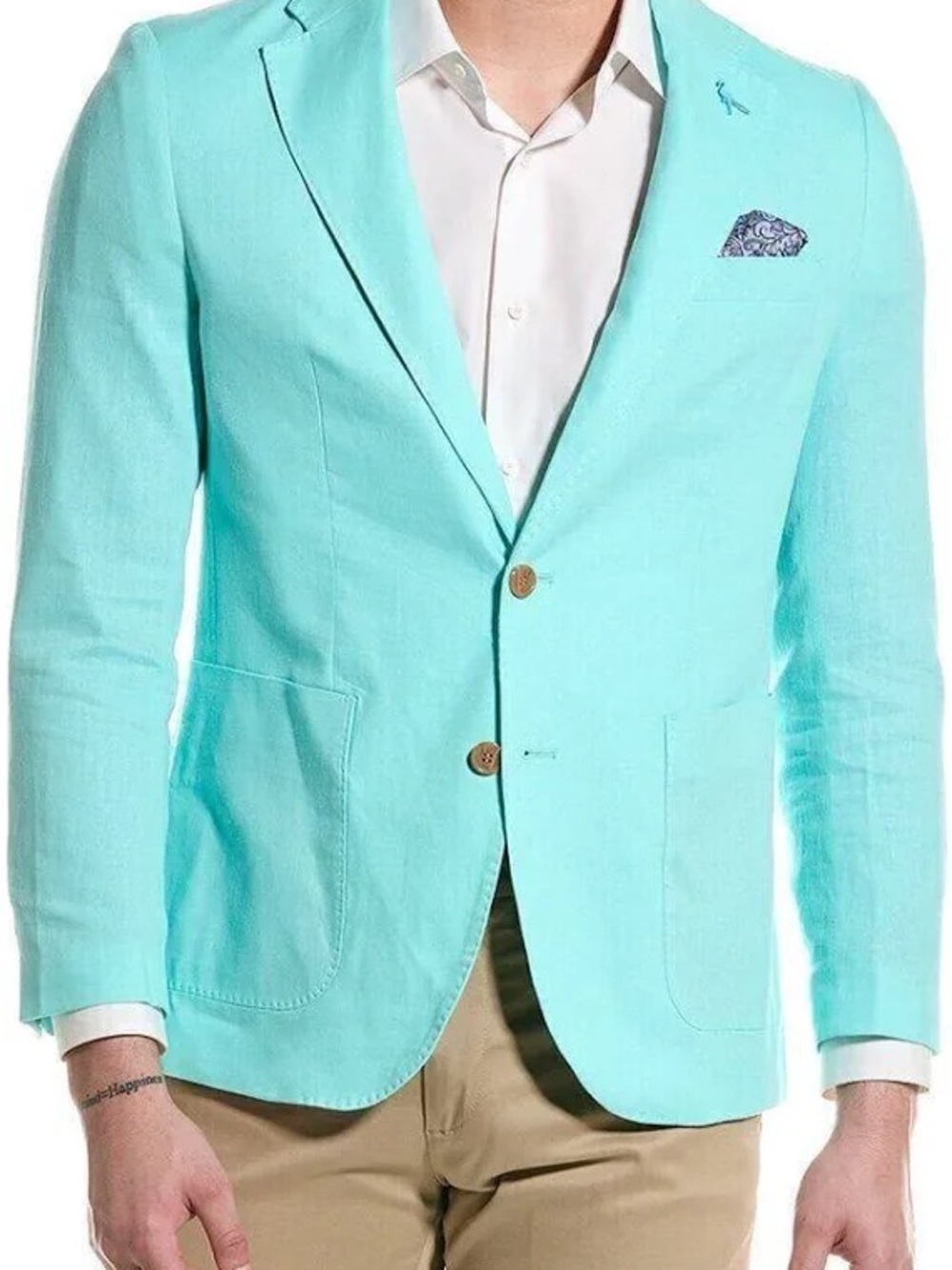 Tailorbyrd mens Solid Notch Lapel Linen Blend Sport Coat